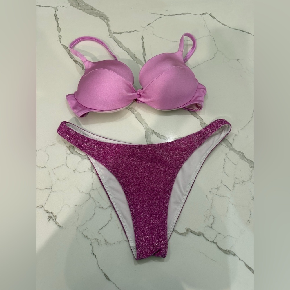 Victoria’s Secret essential twist bikini set purple size S
